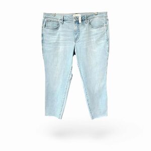 MADEWELL Women's Plus Size Super Soft Light Blue  10" High Rise Skinny Crop Jean